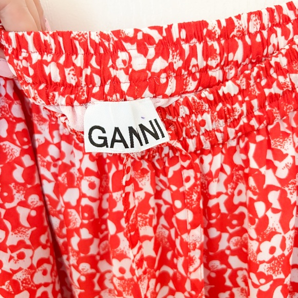 Ganni Red Floral Midi Skirt - Picture 4 of 4